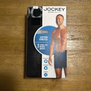 NWT Jockey Men's Underwear ActiveStretch 7" Long Leg Boxer Brief - 3 Pack